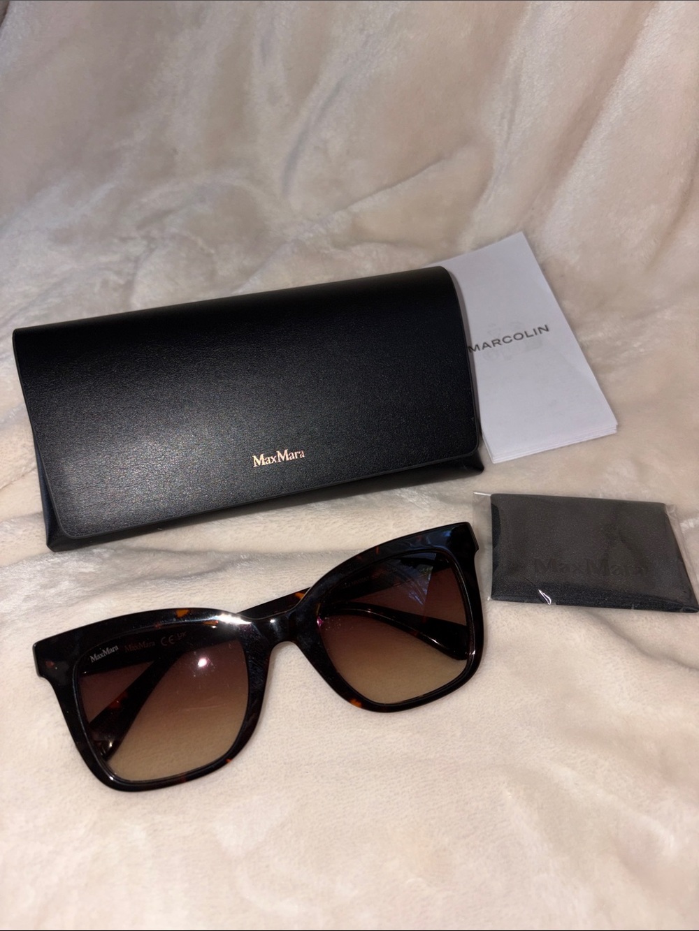 MaxMara Tortoiseshell Brown Oversized Cat-Eye Sunglasses